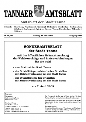 Sonderamtsblatt Mai 2009