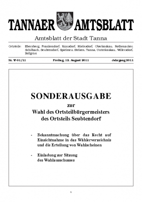 Sonderamtsblatt August 2011